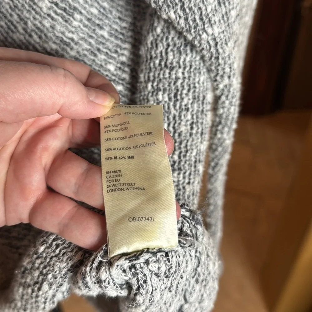 Free People Bright Lights Marled Knit Sweater XL Blue White Slouchy Oversized